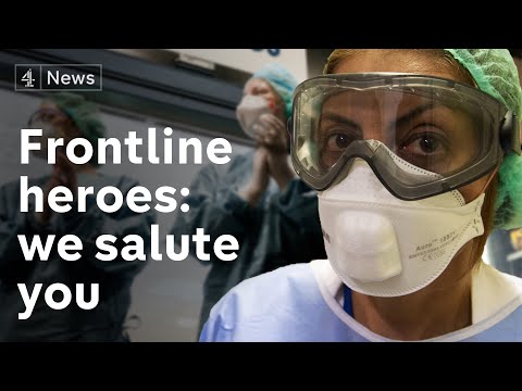 コロナウイルスの最前線で命を懸けている英雄たちです。 (These are the heroes risking their life on the frontline of Coronavirus)