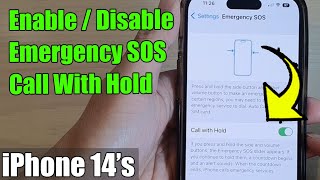 iPhone 14/14 Pro Max: How to Enable/Disable Emergency SOS Call With Hold