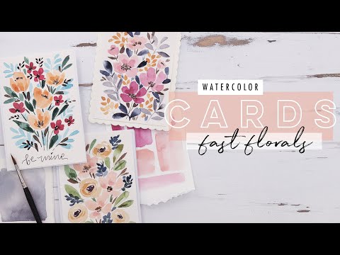 15 Minute Watercolor Cards | Fast Flowers