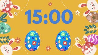15-Minute Bunny Countdown Timer | Relaxing Music | Egg Hunt, Fun Activities, Focus, Study, Classroom