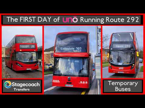 Route 292's FIRST DAY with Unō! A Unique Temporary Allocation - BYD BD11s, Enviro400s & E400 EVs