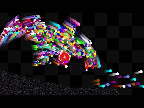 Escape from the Sticking Monster 2 - Proliferation Survival Marble Race in Algodoo