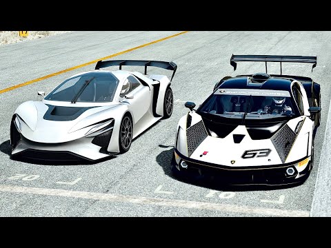 Lamborghini Essenza SCV12 vs Techrules AT96 at Top Gear Track