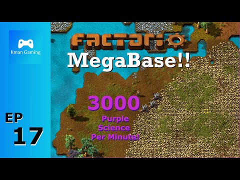 Factorio lets play: Megabase! - 3000 Purple Science per minute - Ep17
