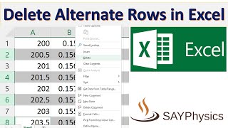 How to delete alternate rows in Excel