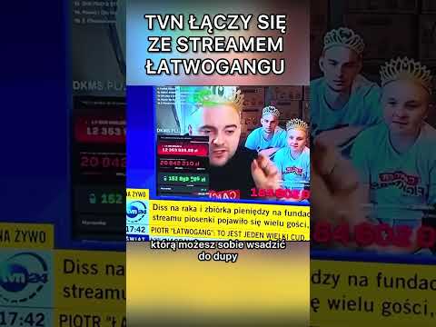 HIT! TVN I ZBIÓRKA ŁATWOGANGU! 😭 #shortvideo #polska #funny #wpadki #łatwogang #śmieszne #shorts