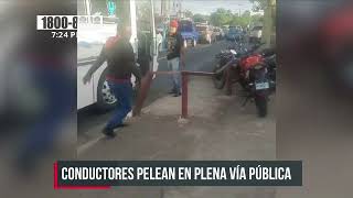 Viral en Nicaragua: Busero y taxero se dan con todo en Managua (VIDEO)