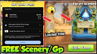 Claim FREE Gold Pass and EGYPT SCENERY  | FREE |  Step by Step Guide to Claim - Clash of Clans