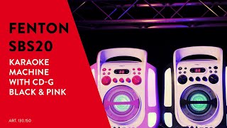 Fenton SBS30W karaoke systém s CD a 2ks bílých mikrofonů