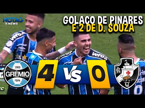GRÊMIO 4 x 0 VASCO - GOLS DA GOLEADA TRICOLOR! FORTE CANDIDATO A TÍTULO! PÓS JOGO!