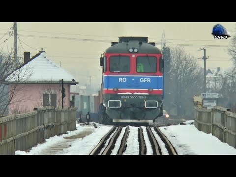LDE2100 60-0727-7 & Marfar GFR Freight Train pe Pod/on Bridge in Dornești - 10 February 2021