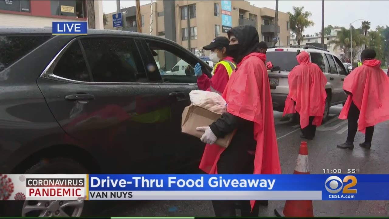 Large Drive-Thru Food Giveaway Underway In Van Nuys