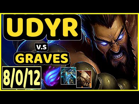 UDYR vs GRAVES - 8/0/12 KDA JUNGLE CHALLENGER GAMEPLAY - KR