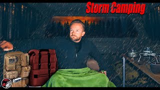 Staying Warm in a Cold Rain Truck Camping Adventure - Stormy ASMR Cook and Camp