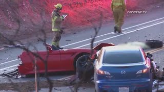 Ferrari split in half in Silverado Canyon crash; 1 dead