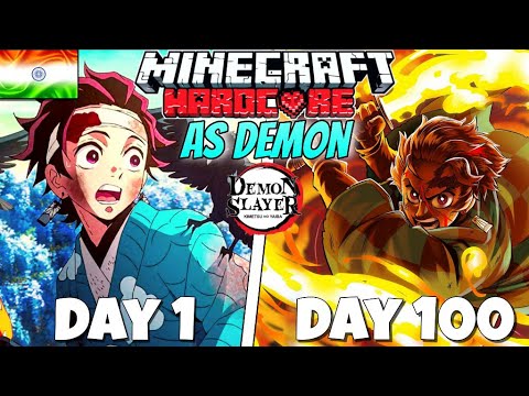 I Survived 100 Days In Minecraft Demon Slayer as a DEMON... And This Is What Happened! (HINDI)