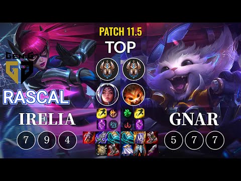 GEN Rascal Irelia vs Gnar Top - KR Patch 11.5