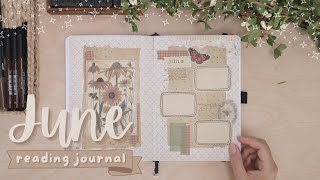 2022 June Reading Journal Setup | Book Journal Setup | Vintage Journal | Vintage Scrapbook Theme
