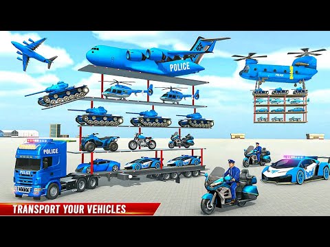 US Police Vehicles Plane Transporter Game: Truck Delivery Contract - Android iOS Gameplay