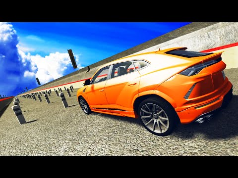 Cars VS Road Post - BeamNG DRIVE | CrashTherapy