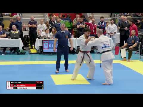 Aligismat Hasanov (AZE) vs Andrei Zinchenko (GEO) 1/4 final 65KG. Kyokushin Karate 2023