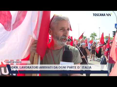 2021-07-24 CAMPI BISENZIO - GKN, LAVORATORI ARRIVATI DA OGNI PARTE D'ITALIA