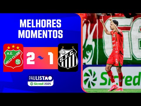Gols e lances de Velo Clube x Santos