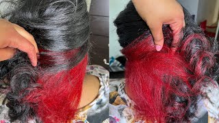 DYING NATURAL HAIR RED WITH ADORE SEMI PERMANENT🍎🍒