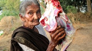 My 105 Years Grandma&#39;s Yummy Mutton Recipe | World Best Mutton Curry By My Grandma&#39;s | Country Foods