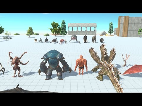 Prehistoric mammals with Aquatic vs Alien exotica with Fantasy - Animal Revolt Battle Simulator