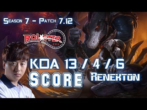 KT Score RENEKTON vs LUCIAN Top - Patch 7.12 KR Ranked