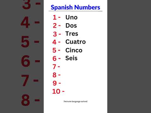 How to count in Spanish? 1 to 10
