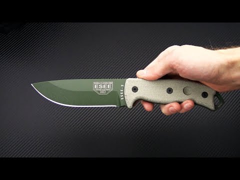 ESEE 5P OD Green SERE Survival Knife with Black Kydex Sheath Fixed 