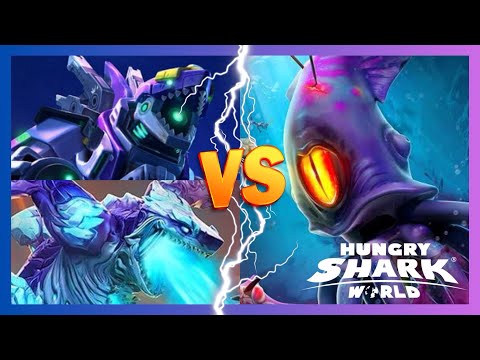 🦑🐊MECHASHARKJIRA VS SHIN SHARKJIRA VS COLOSSAL SQUID BO BATTLE🐊🦑 | Hungry Shark World