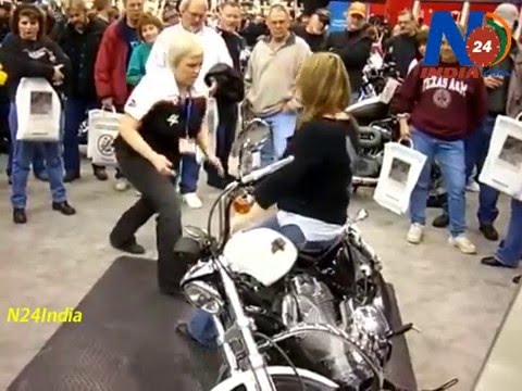 Quick tutorial for ladies how to pick up heavy bike (N24India)