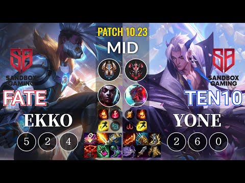 SB FATE Ekko vs SB Ten10 Yone Mid - KR Patch 10.23