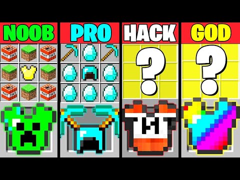 Minecraft Battle: SUPER ARMOR MOD MODS CRAFTING CHALLENGE - NOOB vs PRO vs HACKER vs GOD ~ Animation