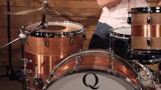 Video thumbnail for Q Drum Co Custom Patina Copper Shell Pack (24" Bass, 13/16" Toms) by Lone Star Percussion