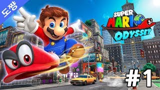 슈퍼마리오오디세이 #1화 폭포왕국[돌아온 꿀잼보장 오픈월드식 슈퍼마리오][Super Mario Odyssey cascade kingdom][도쨩]