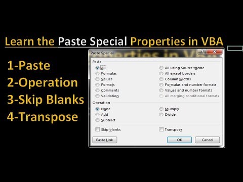 VBA Tutorial-7: Learn the Paste Special Properties in VBA