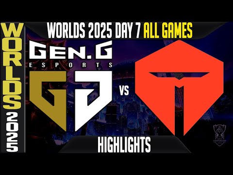 GEN vs TES Highlights ALL GAMES | Worlds 2025 Day 7 Swiss Stage | GenG vs TOP Esports