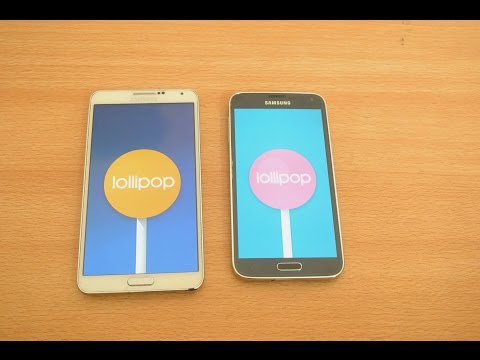 Samsung Galaxy Note 3 Android 5.0 Lollipop vs Samsung Galaxy S5 Android 5.0 Lollipop - Speed Test HD