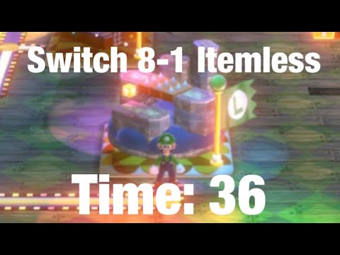 8-1 Itemless Speedrun In 36 IGT (Former WR) : Super Mario 3D World + Bowsers Fury