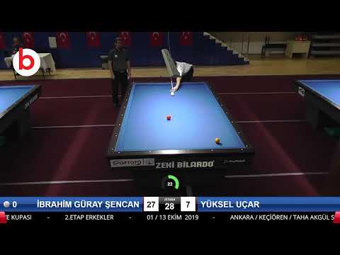 İBRAHİM GÜRAY ŞENCAN & YÜKSEL UÇAR Bilardo Maçı - 2019 TÜRKİYE KUPASI 2.ETAP ERKEKLER-3.TUR