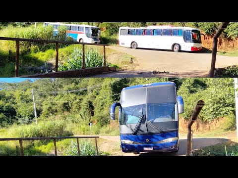 Trio na BR 367 em Minas Novas - MG Scania K113CL - Riodoce 41115 - Scania K124 .