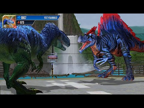 YUTYRANNUS VS SPINOSAURUS | JURASSIC BATTLE  JURASSIC WORLD THE GAME | ANDROID GAMEPLAY