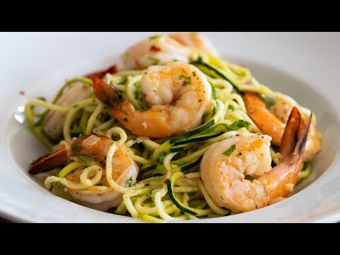 Shrimp Scampi With Zucchini Noodles Spiralizer Recipe Featuring Zoodles