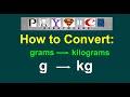 Converting g to kg (grams to kilograms) 