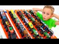Vlad and Nikita play with toy monster trucks | Hot Wheels cars for kids