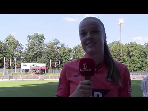 Interview met TSG Hoffenheim speelster Tine De Caigny na de Flyeralarm Bundesliga match bij 1FC Köln